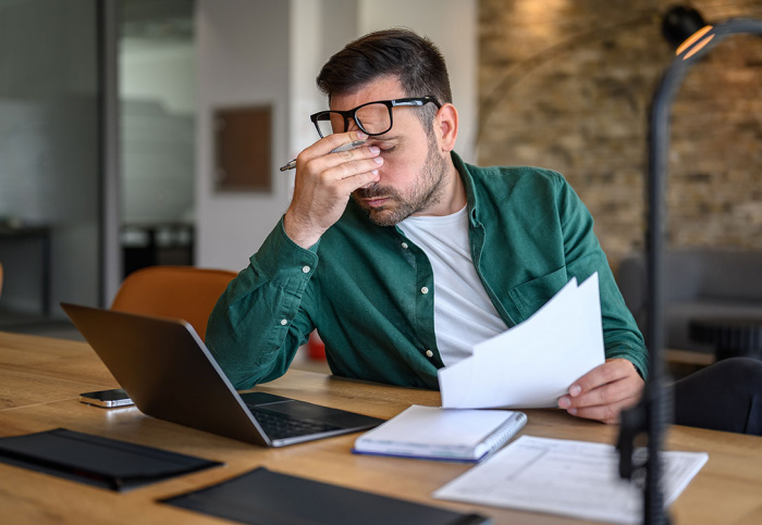 Man feeling frustrated