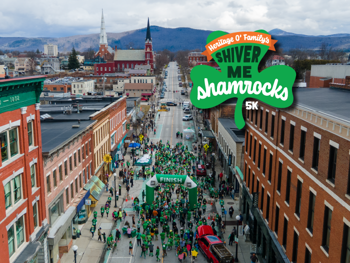 2025 Shiver Me Shamrocks 5K Fun Run/Walk. Aerial drone photo of last year's race.