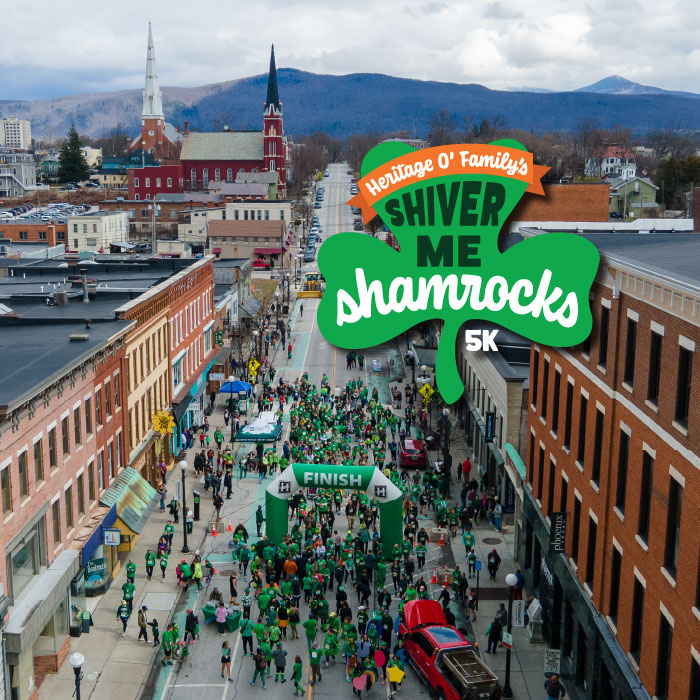 2025 Shiver Me Shamrocks 5K Run/Walk. Aerial drone shot of last year's race